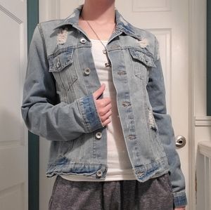 SALE Distressed Lightwash Denim Jacket